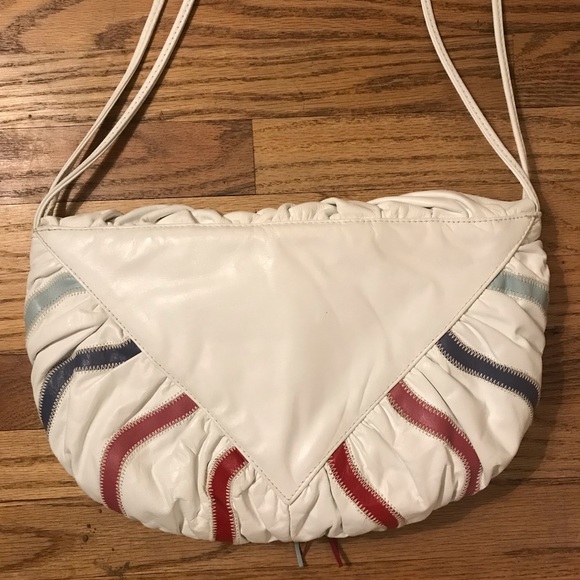 VTG Leather white Shoulder purse - Picture 4 of 6